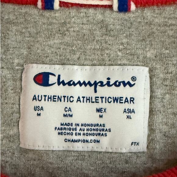 Champion Red Crewneck Sweatshirt Men’s Medium Classic Logo Pullover - Picture 5 of 9